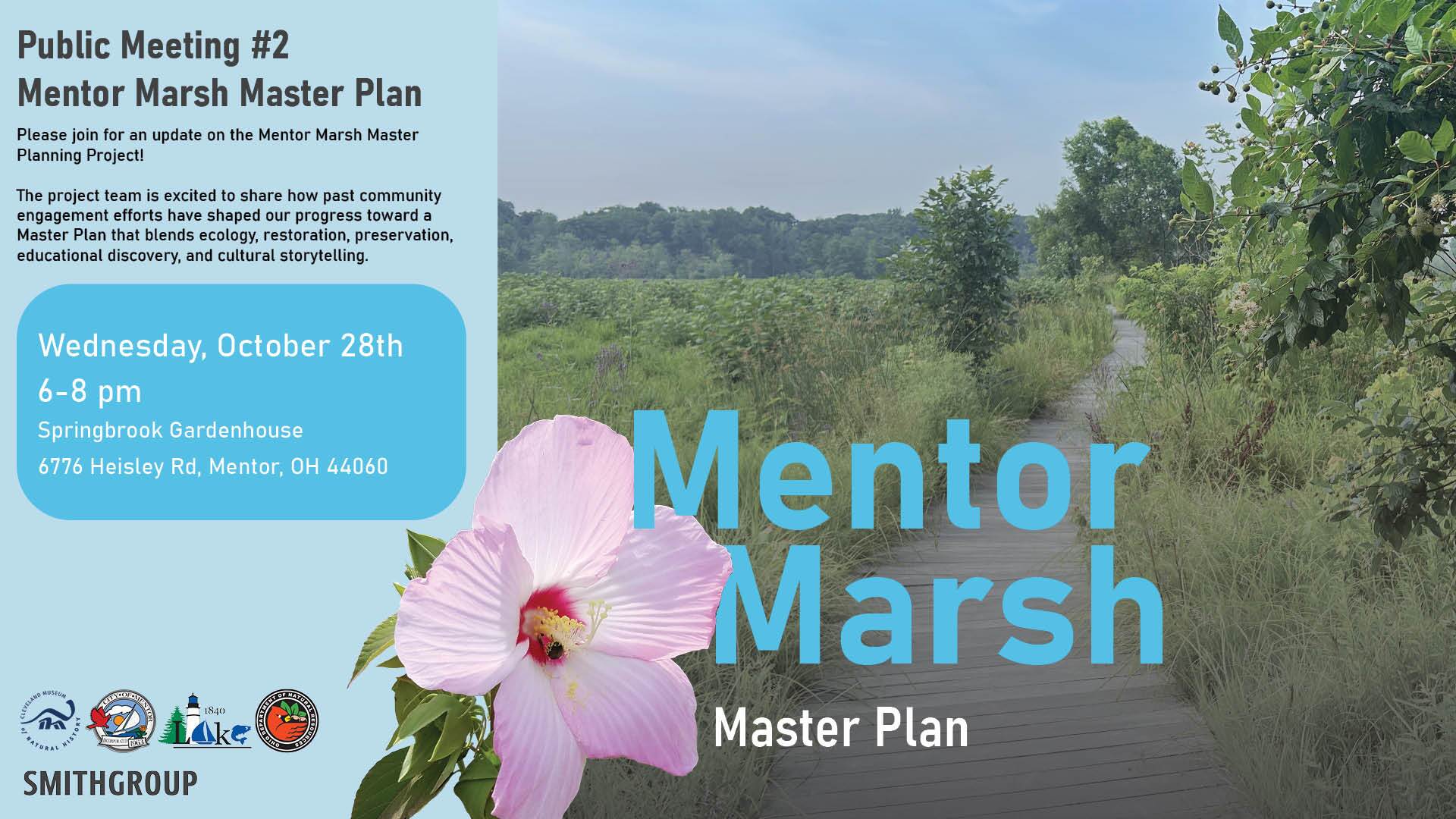 An invitation to the Mentor Marsh Master Plan Public Meeting.