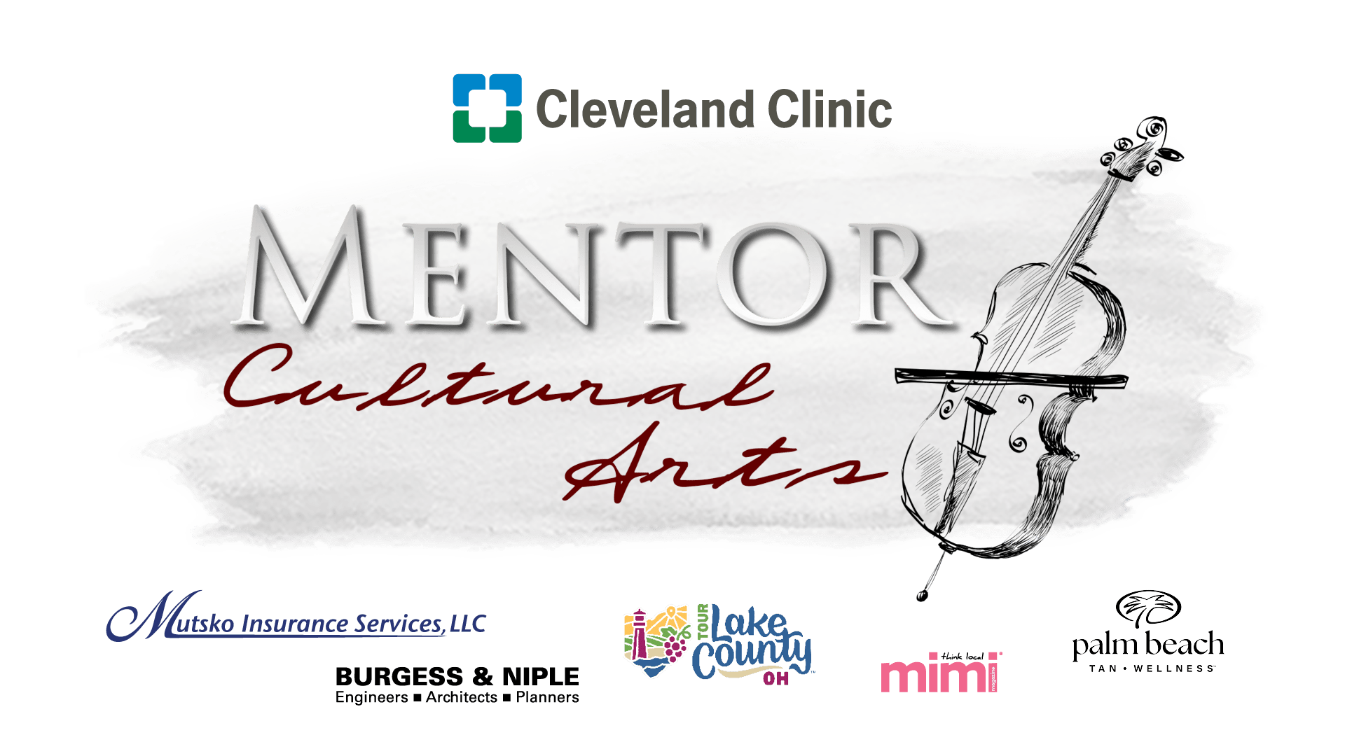 This image consists of the Mentor Cultural Arts logo accompanied by sponsors logos.