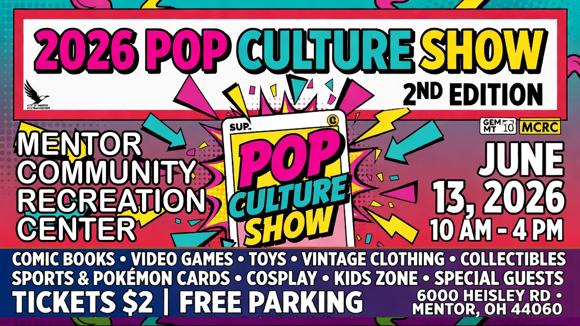 An ad for the Mentor Pop Culture Show 2026