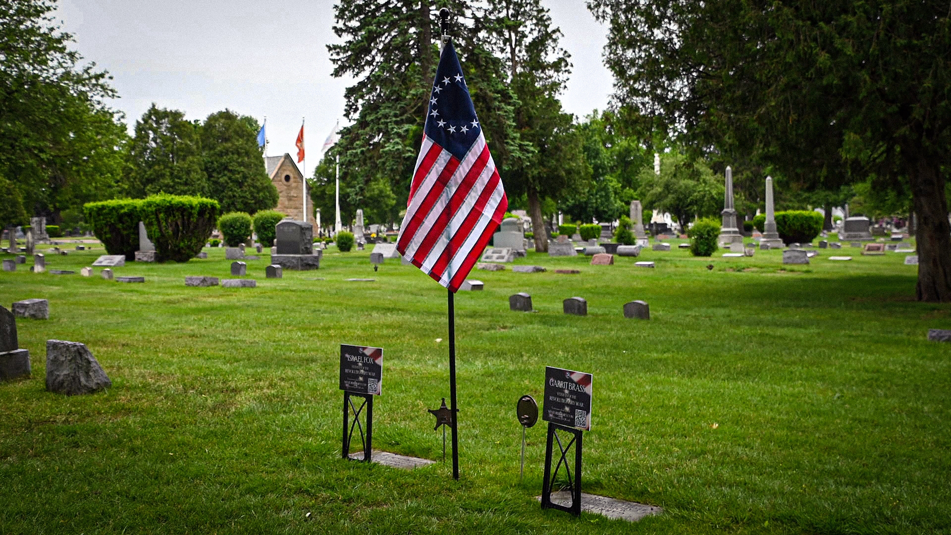 Graves of Revolutionary War veterans at Mentor Municipal Cemetery