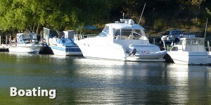 Boat docked at Mentor Lagoons