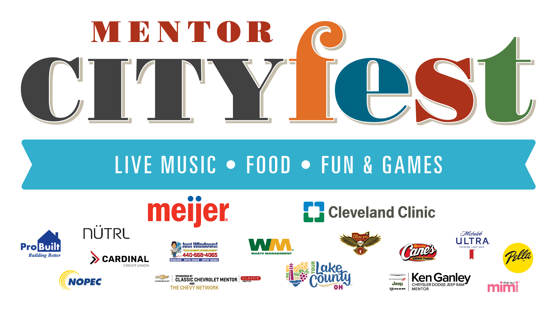 2025 Mentor CityFest Logo and Sponsors