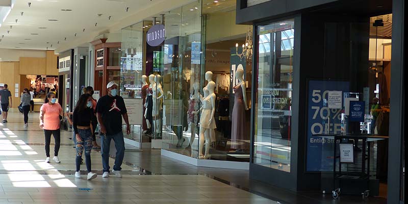 Great Lakes Mall Shoppers with Masks