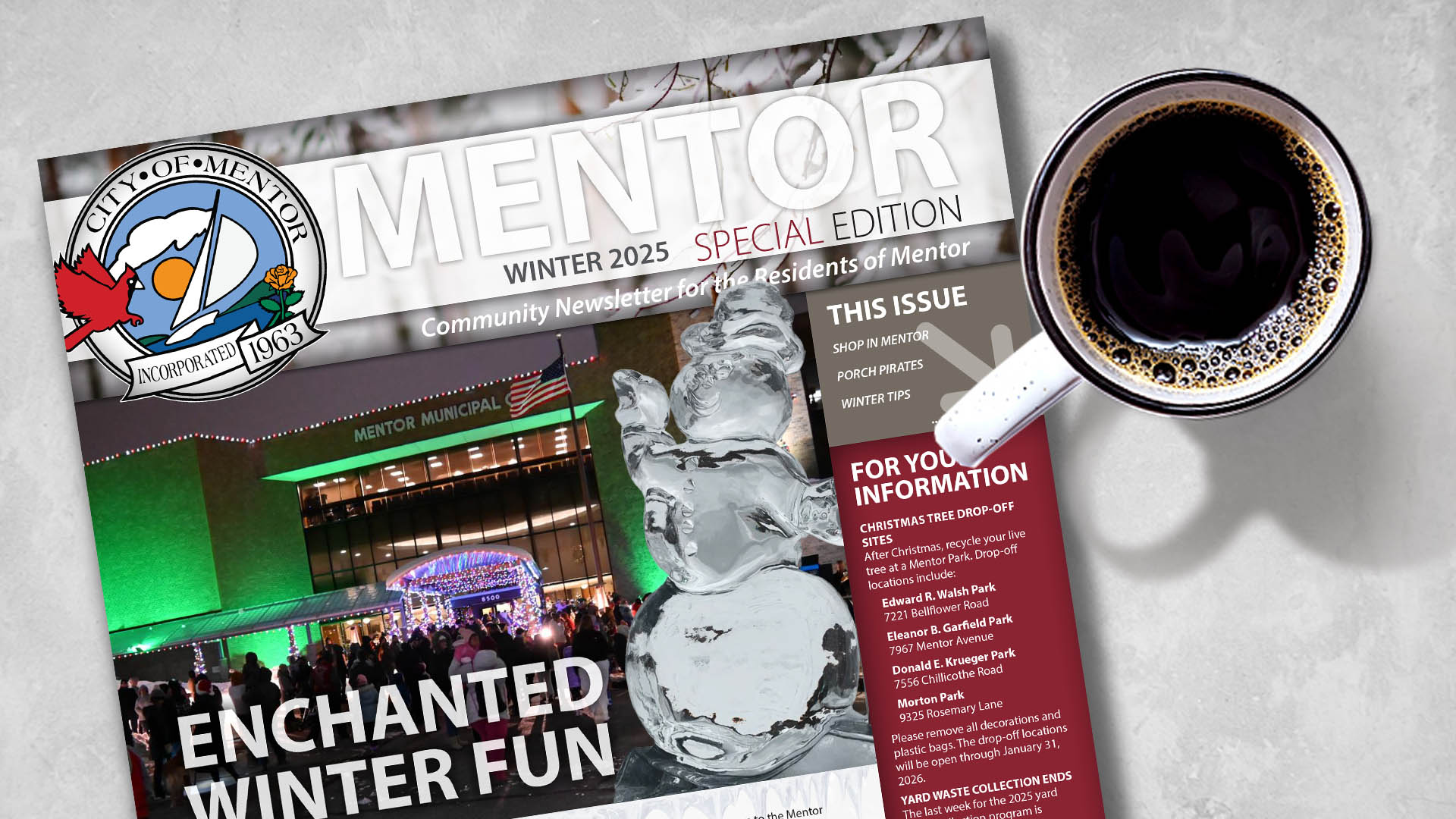 An image of the Mentor Special Edition newsletter on a table surface.