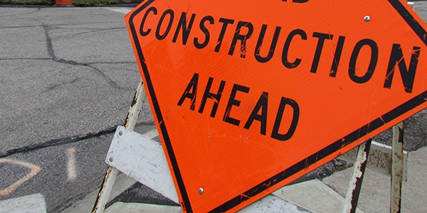 Construction Ahead sign