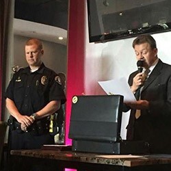 Patrolman Dan Shaw received the "Distinguished Service Award"