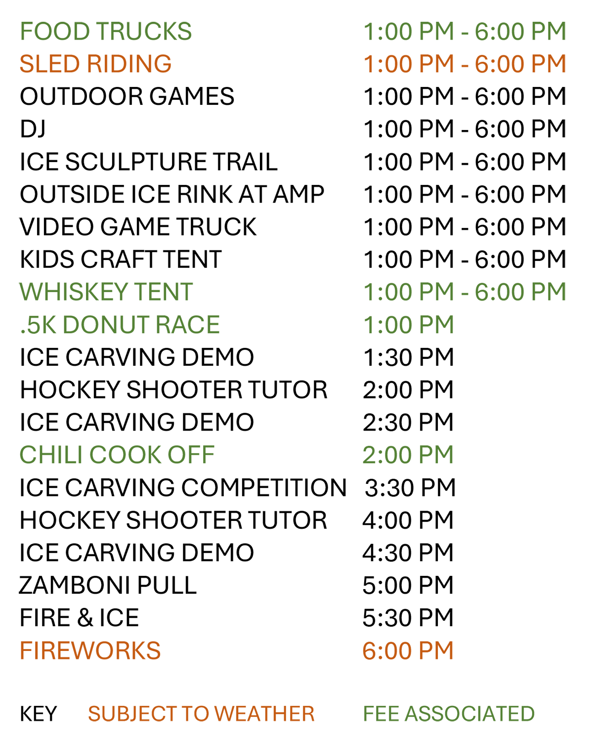 2026 Mentor Chill Out Schedule