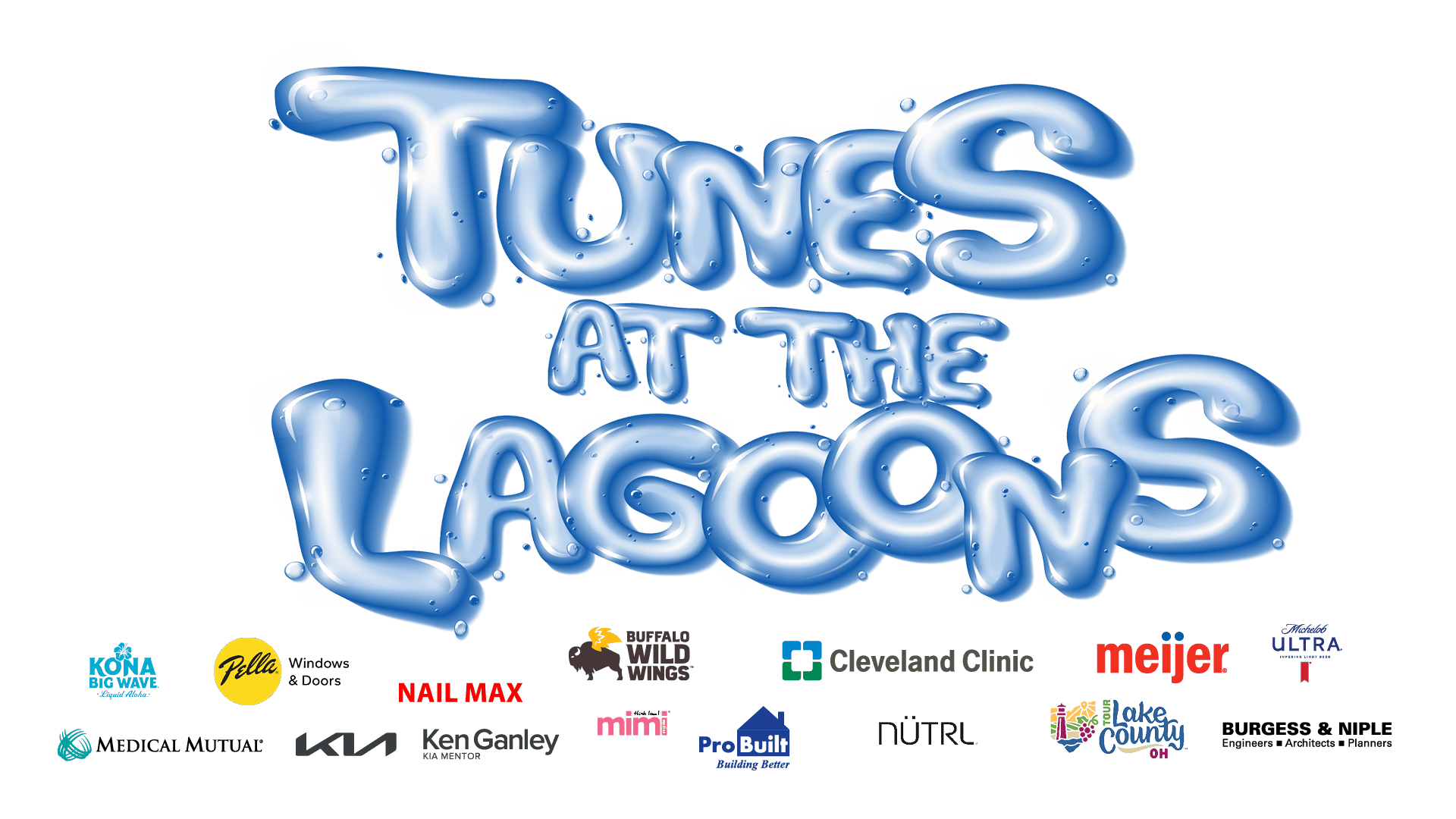 An image of the Tunes at the Lagoons logo accompanied by sponsor logos below.