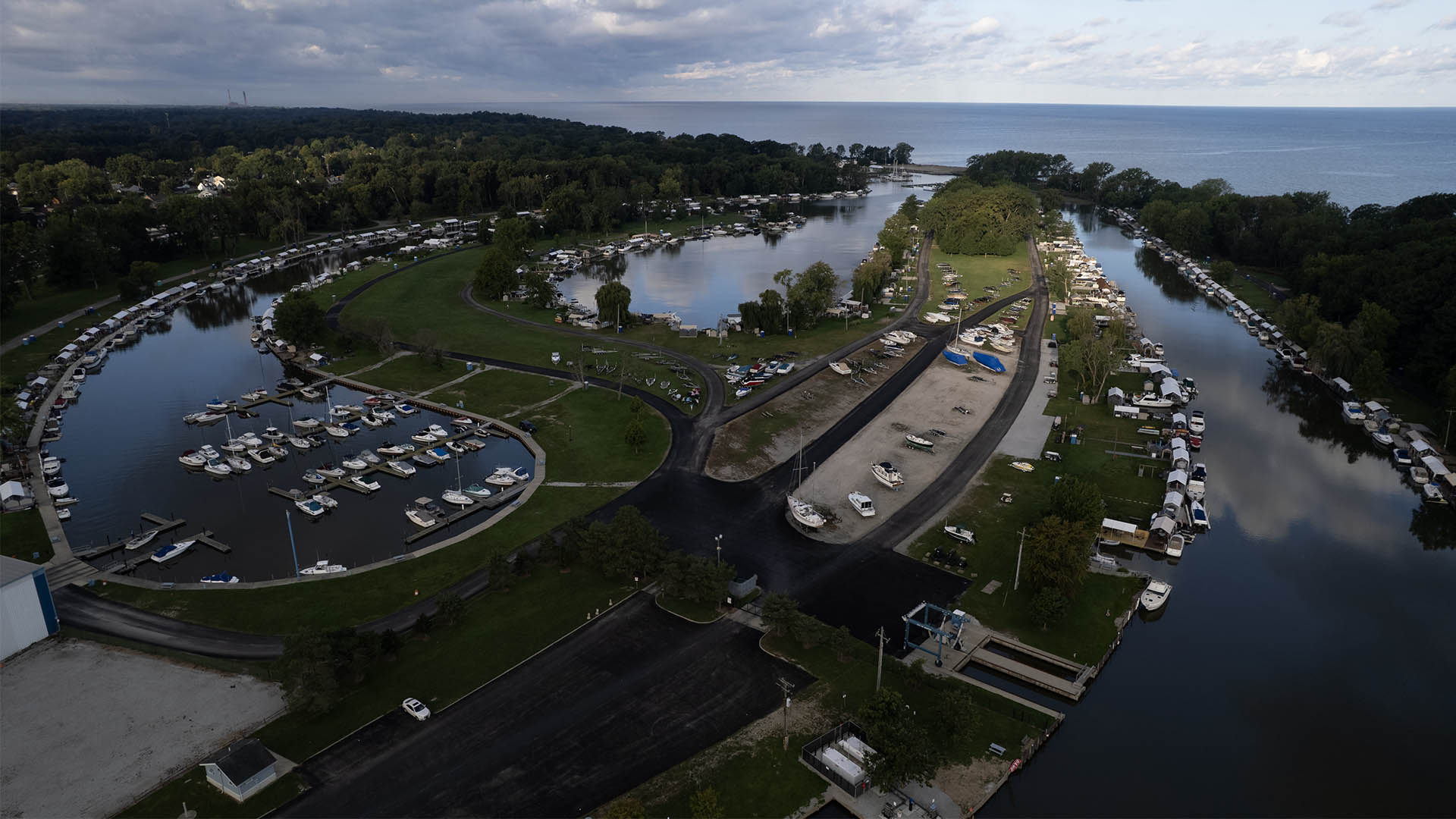 Aerial View of Mentor Lagoons Marina