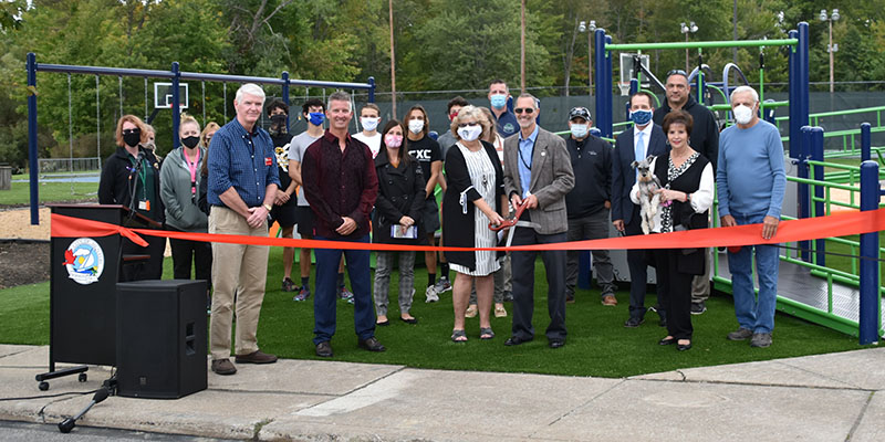 Ribbon cutting of all-inclusive playground