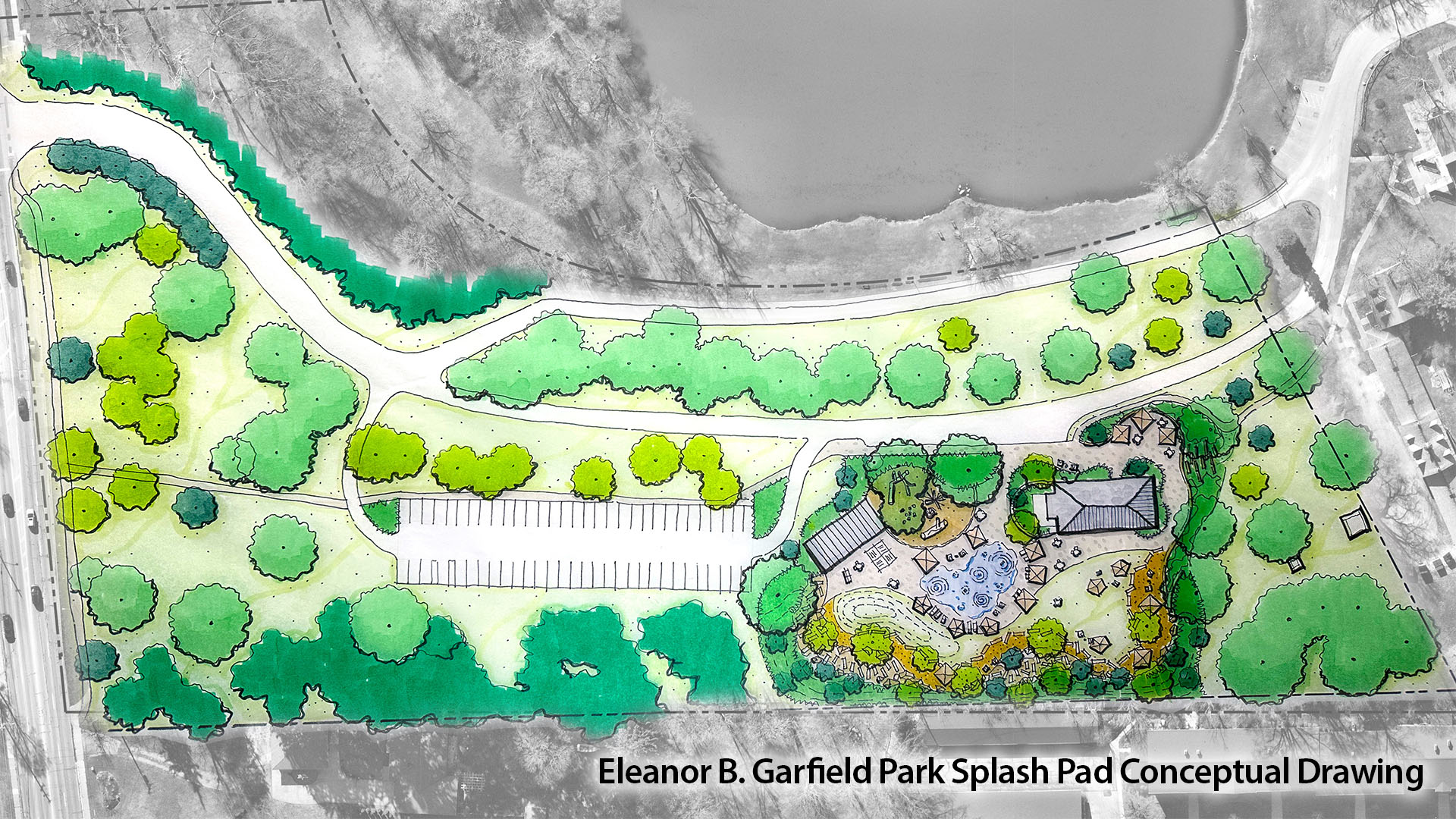 Eleanor B Garfield Park Splash Pad Conceptual Drawing