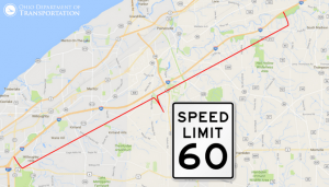 Speed Limit sign in front of map