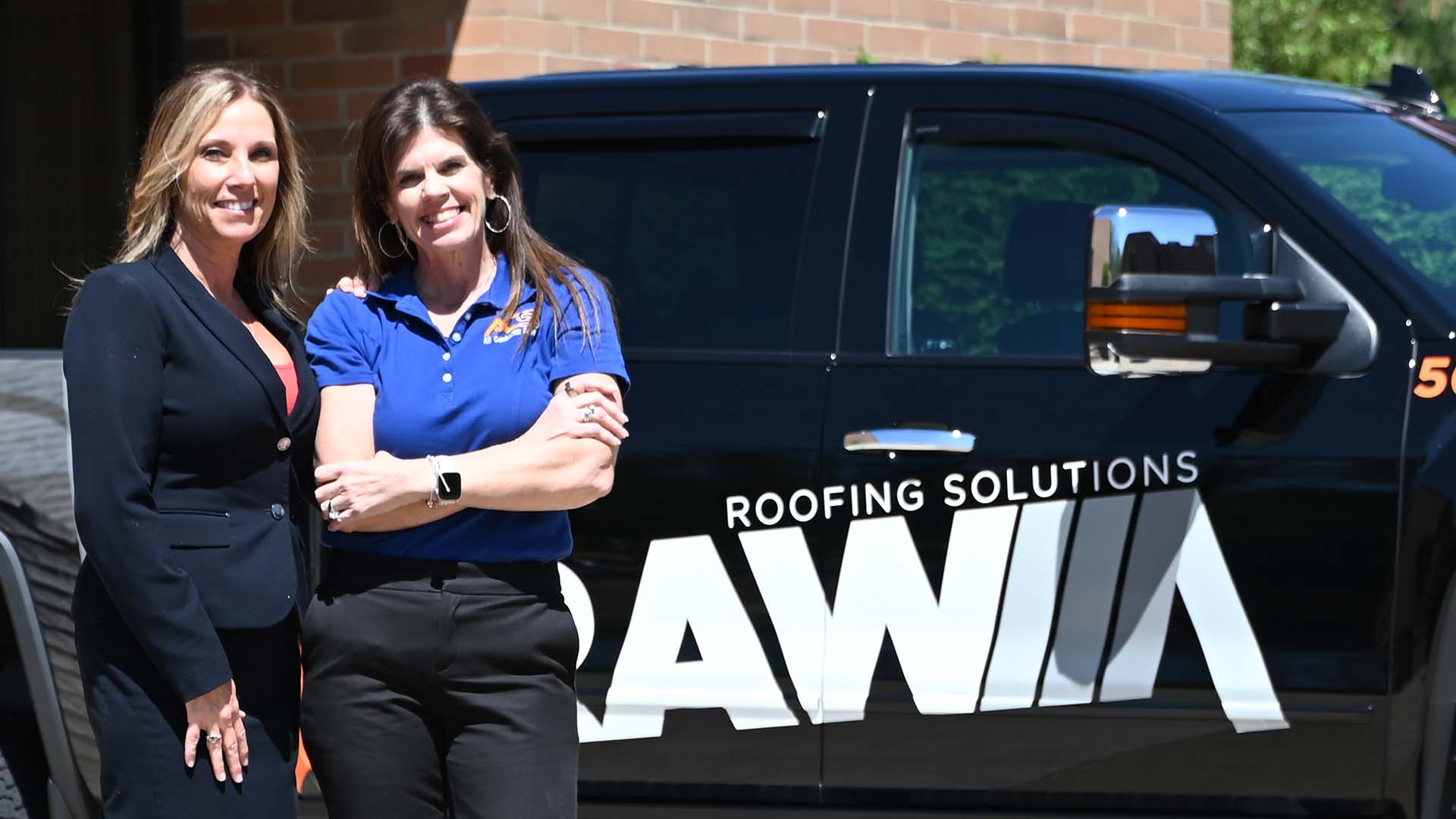MEACO Executive Director Kelly Conrad with All Contractor Supply & RAW Roofing CEO Kim Gilmore. 