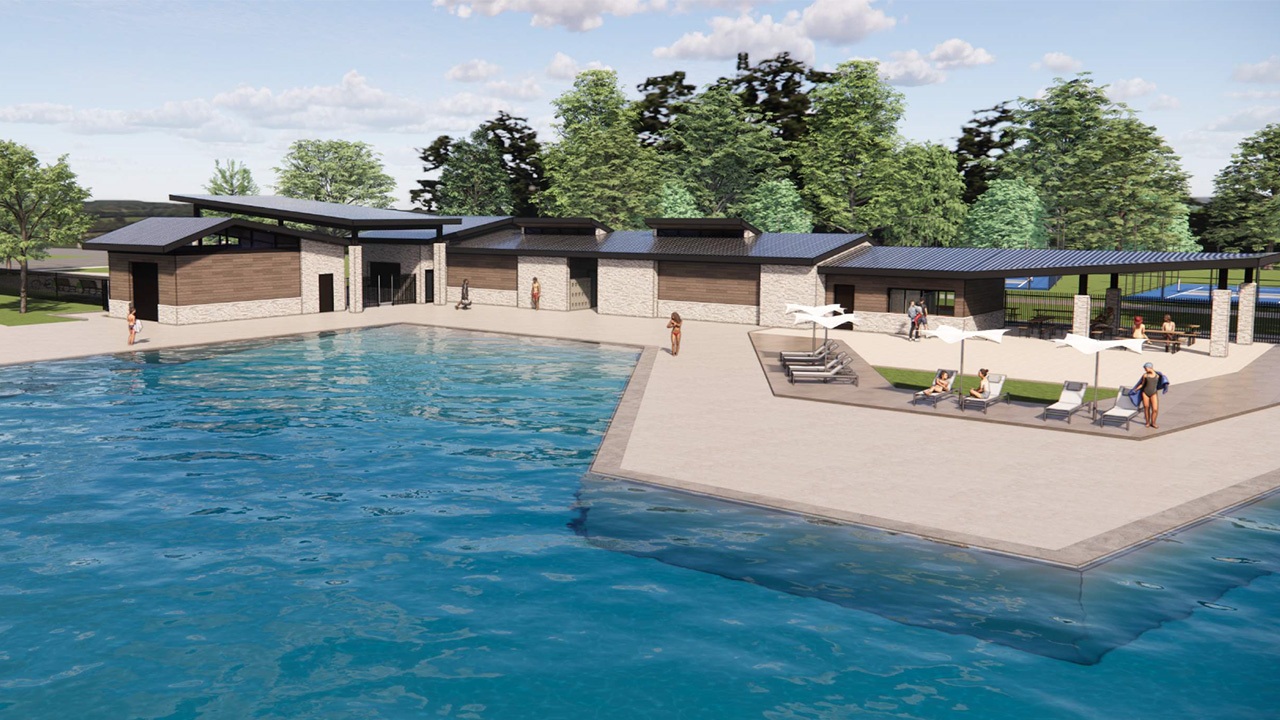 Interior area of the Civic Center Pool Complex.