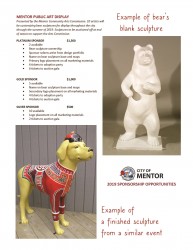 Mentor Rocks the Bears application with picture of public art dog and bear statue
