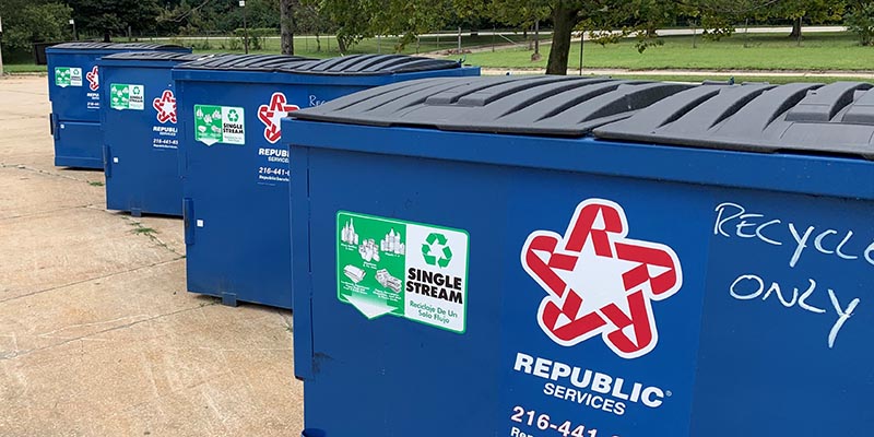 Recycling Bins at Lake County Ohio Landfill