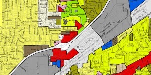 Map showing Zoning in section of Mentor