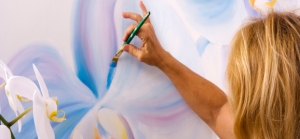 Painter working on Art project